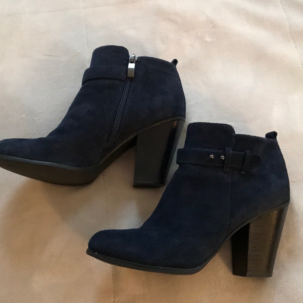 Navy ankle booties